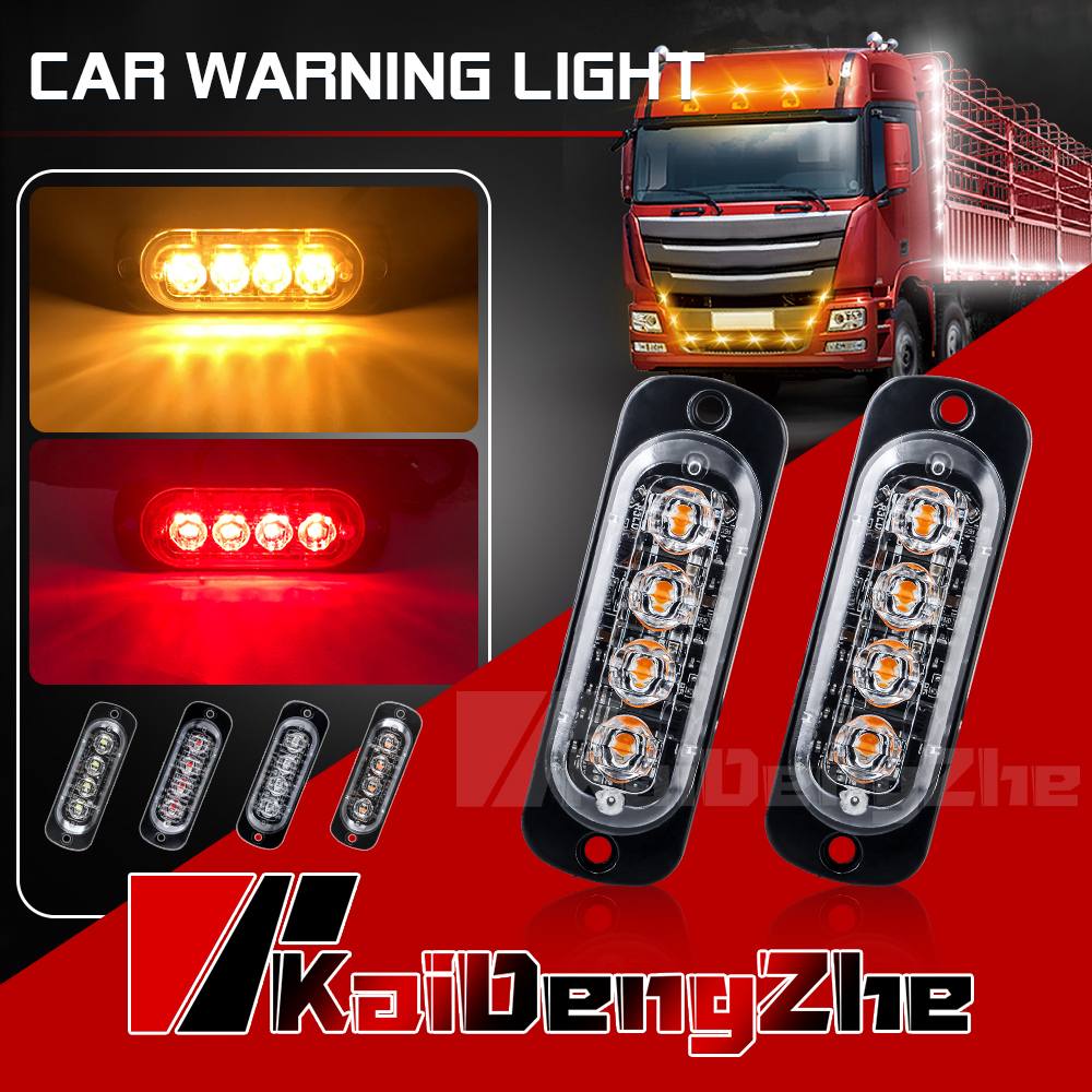 Đèn nhấp nháy 4LED 12V, Đèn nhấp nháy trên ô tô, Đèn khẩn cấp cho xe tải, Đèn bên cho ô tô
