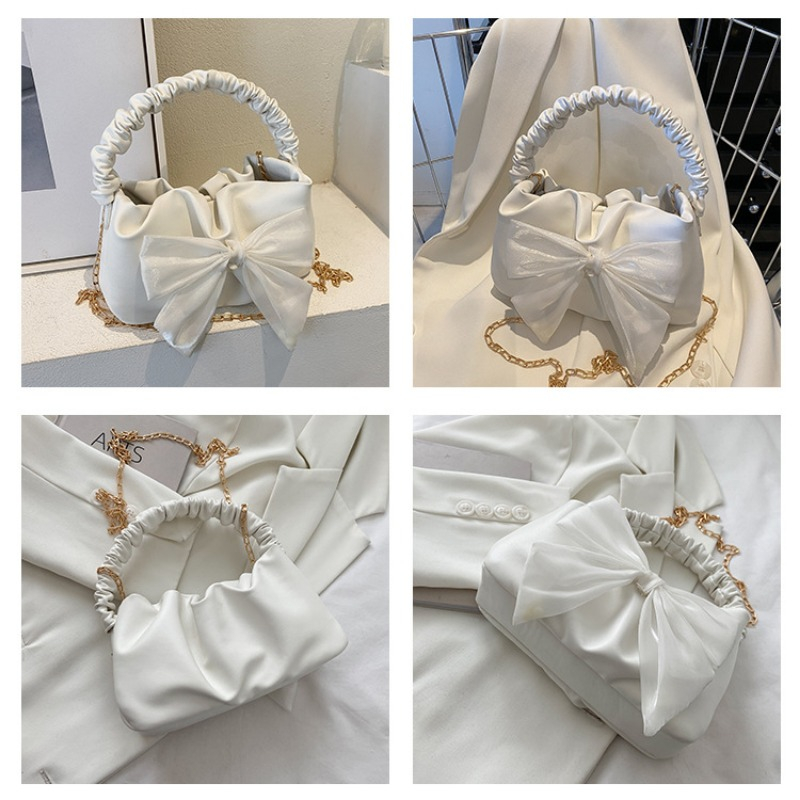 Túi Đeo Vai Hình Đám Mây Đính Nơ Màu Trơn Đơn Giản NB00029