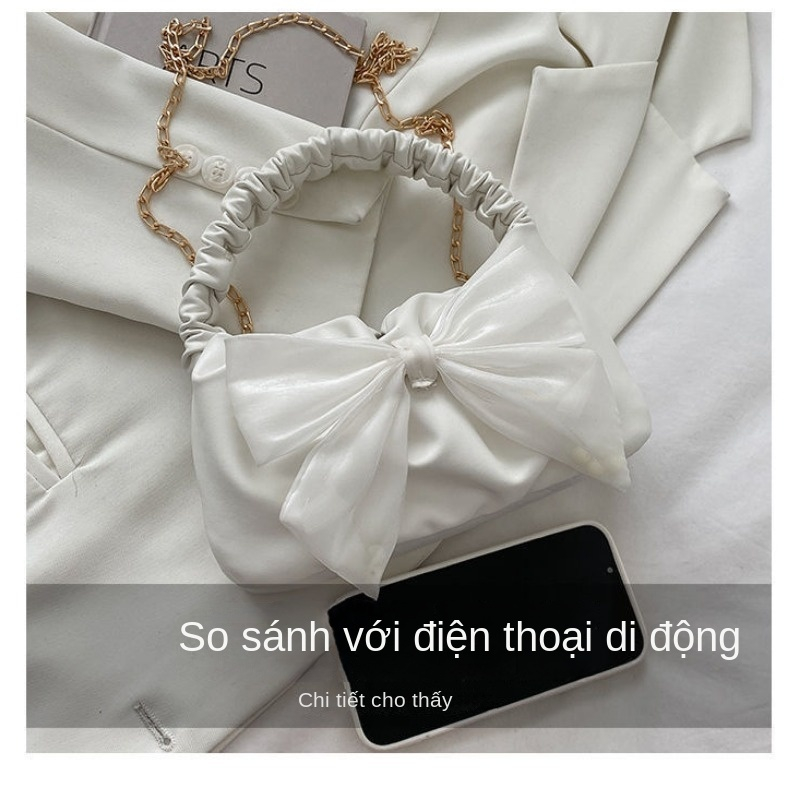 Túi Đeo Vai Hình Đám Mây Đính Nơ Màu Trơn Đơn Giản NB00029