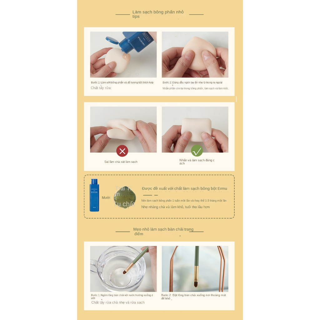 Mút trang điểm AMORTALS siêu mềm đánh phấn nước/ kem nền không ăn phấn chuyên dụng