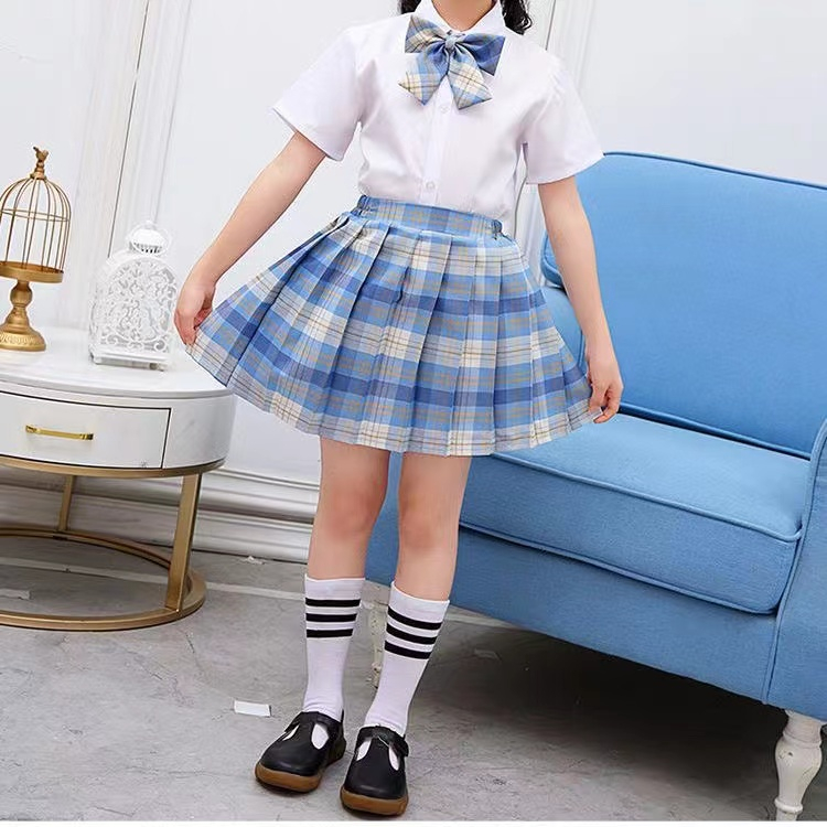 Chân Váy Xếp Ly Lưng Cao Phong Cách Nhật Bản Thời Trang Mùa Hè Cho Bé Gái