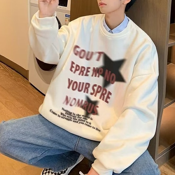 Áo sweater dáng rộng in hoạt hình màu xám hợp thời trang cho các cặp đôi phong cách hàn quốc cá tính street style chất nỉ bông đẹp
