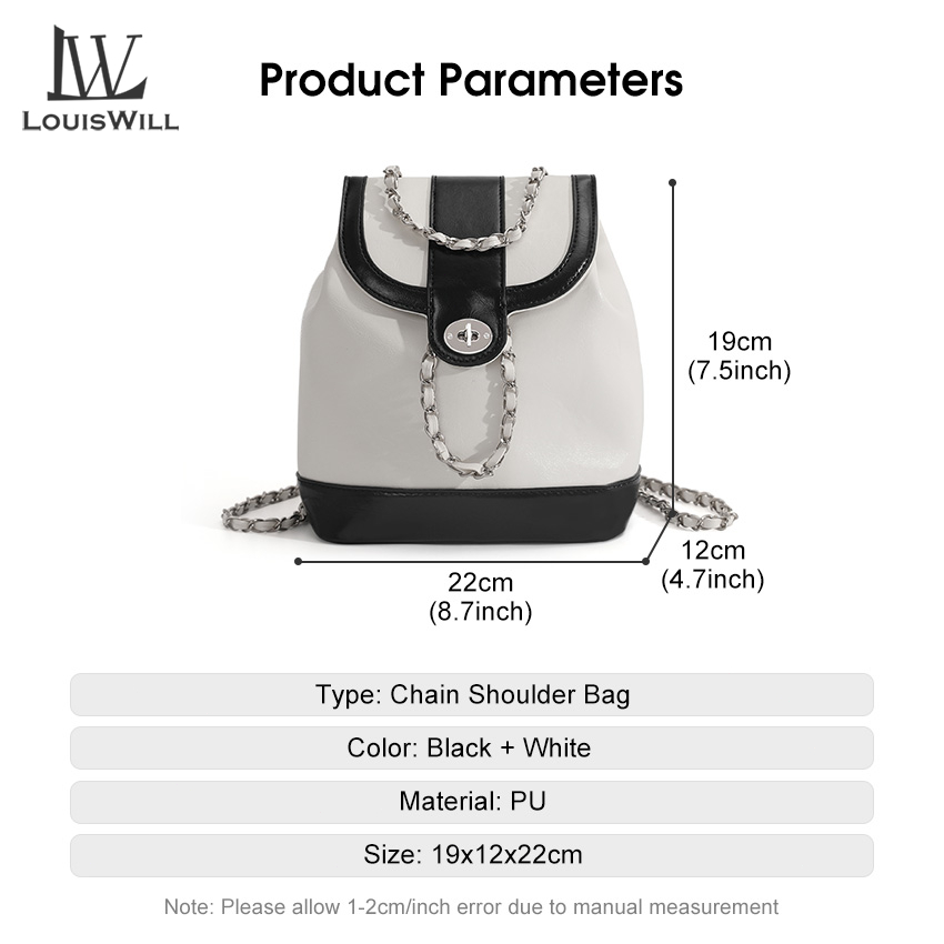 Louiswill Túi Xách Da Bóng Dây Xích Đeo Vai Thời Trang Cho Nữ