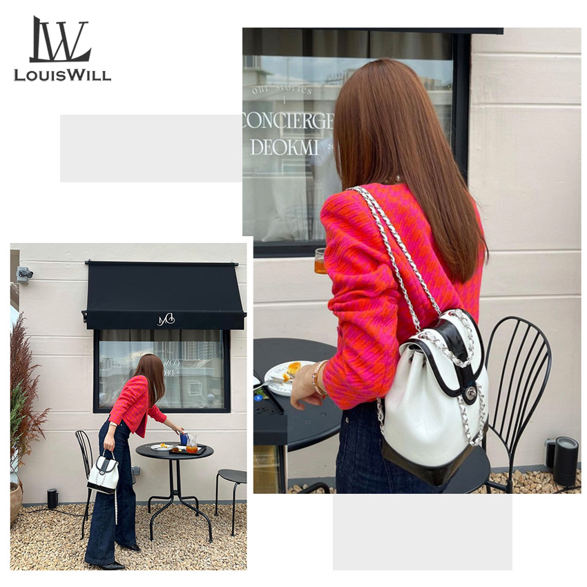 Louiswill Túi Xách Da Bóng Dây Xích Đeo Vai Thời Trang Cho Nữ