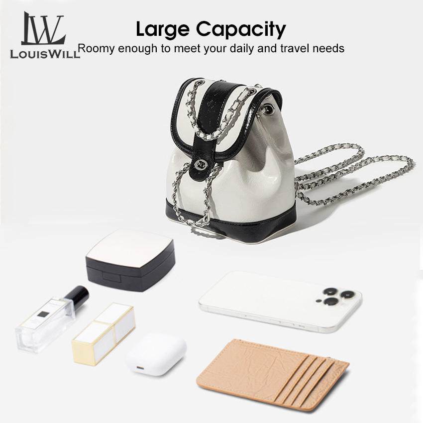 Louiswill Túi Xách Da Bóng Dây Xích Đeo Vai Thời Trang Cho Nữ