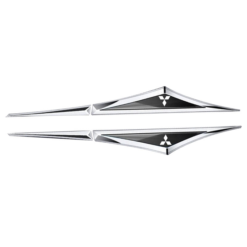 Mitsubishi ô tô thép không gỉ Blade tấm bên đánh dấu trang trí Sticker Attrage Mirage G4 Triton Xpander Pagero Xpander trang trí bên ngoài Bright Strip Sticker