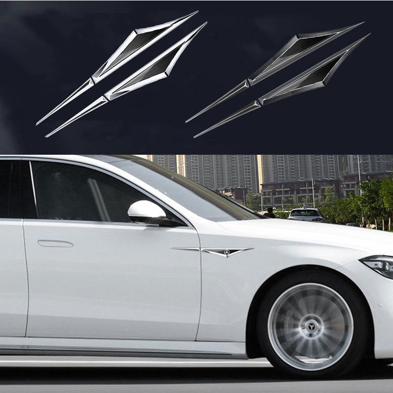 Mitsubishi ô tô thép không gỉ Blade tấm bên đánh dấu trang trí Sticker Attrage Mirage G4 Triton Xpander Pagero Xpander trang trí bên ngoài Bright Strip Sticker