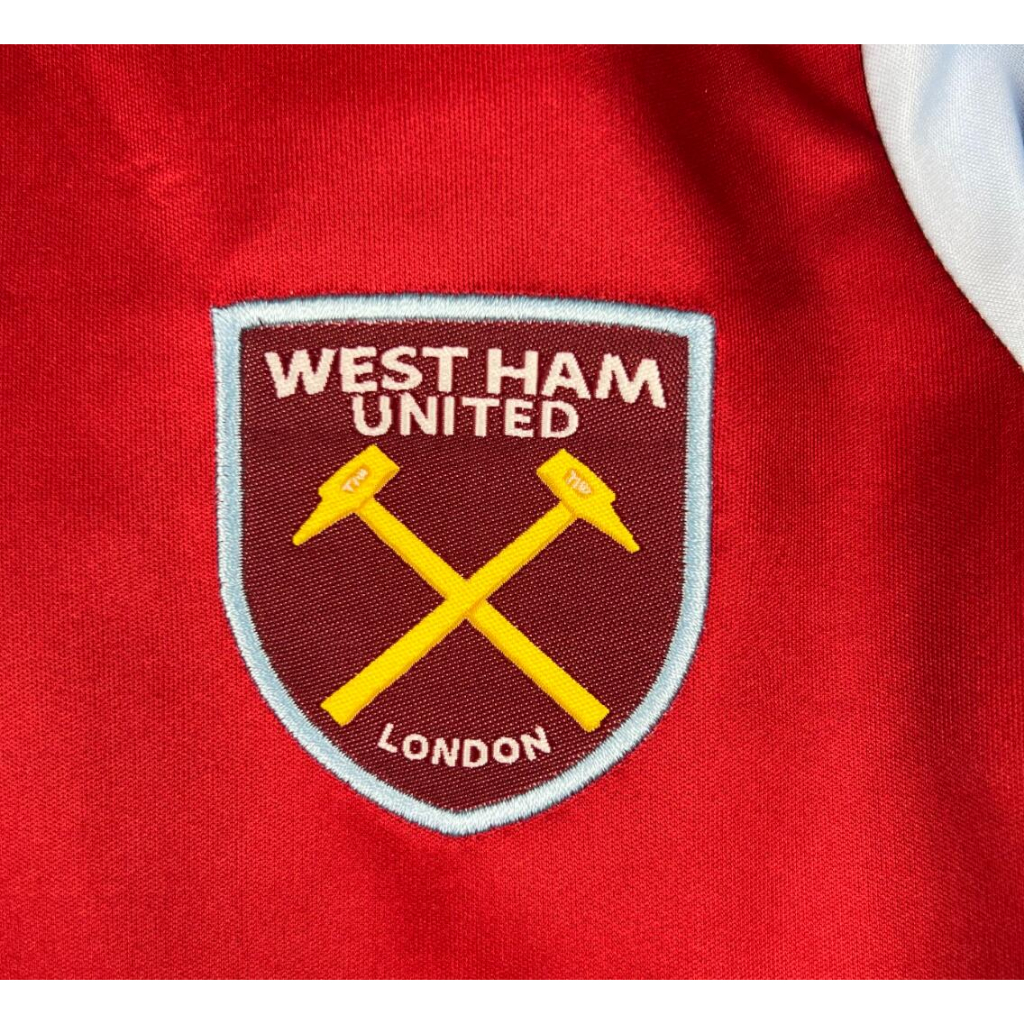 Bộ Quần Áo Bóng Đá Màu Đỏ Số 23 / 24 Đội Tây ham Trẻ Trung Năng Động Cho Bé