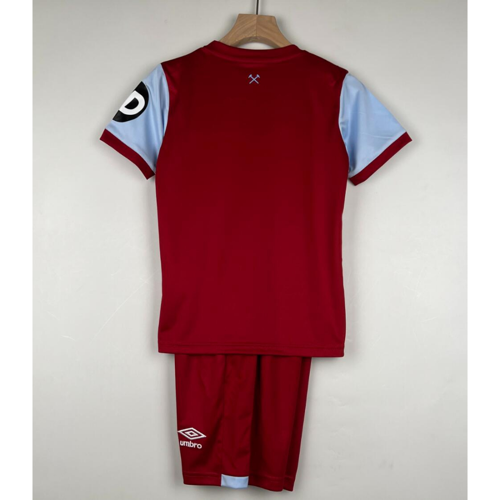 Bộ Quần Áo Bóng Đá Màu Đỏ Số 23 / 24 Đội Tây ham Trẻ Trung Năng Động Cho Bé