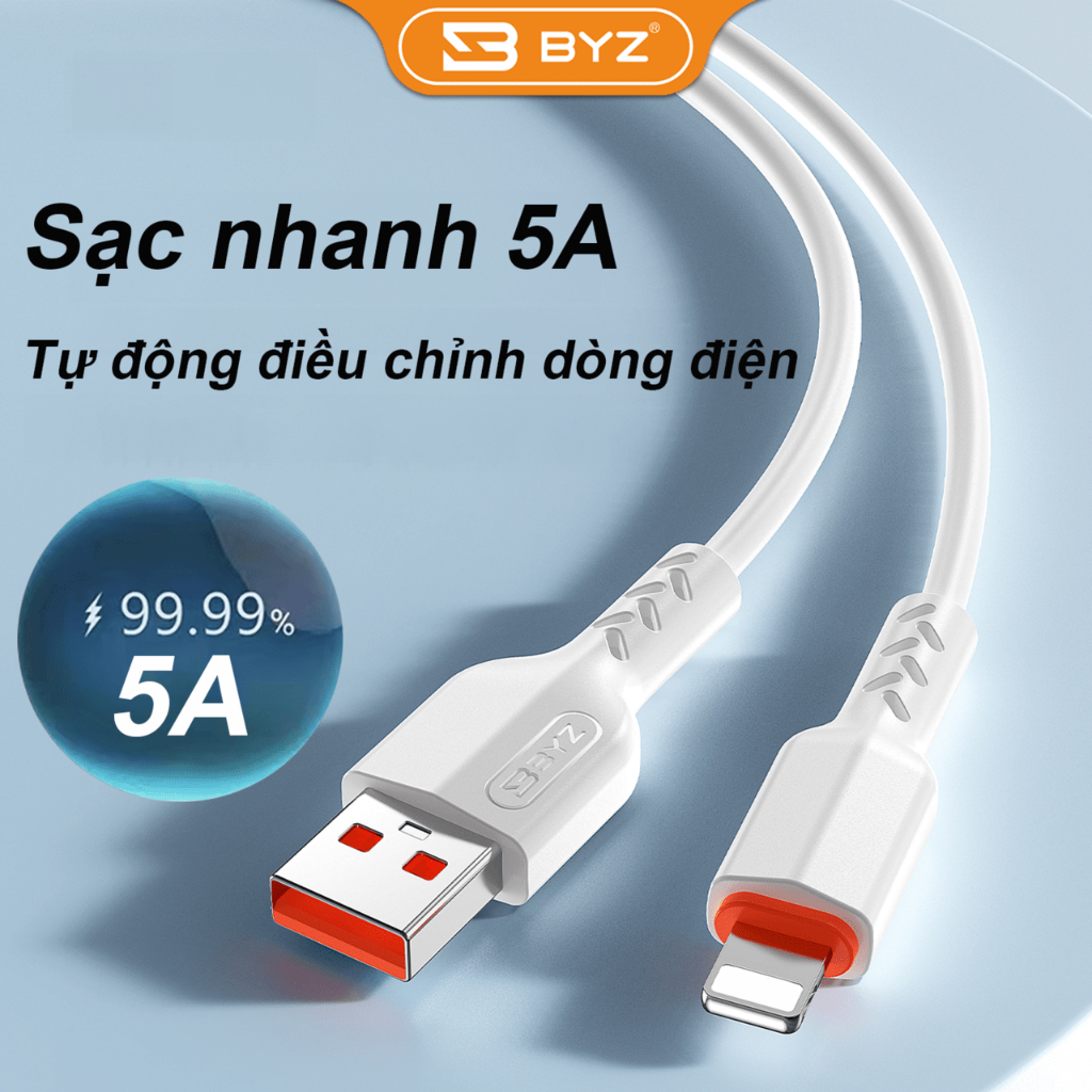 Dây sạc nhanh BYZ BC-151 5A dài 1m bằng TPE mềm thông dụng