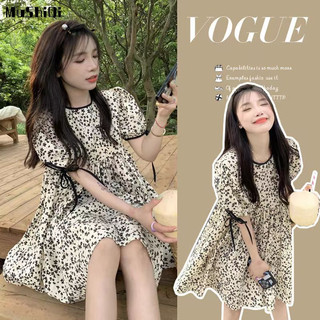 Đầm Búp Bê Dáng Rộng Họa Tiết Hoa Tay Phồng Phong Cách Pháp Thời Trang Mới Cho Nữ
