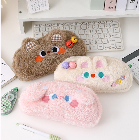 Túi Đựng Bút Phối Lông Dễ Thương Cho Học Sinh