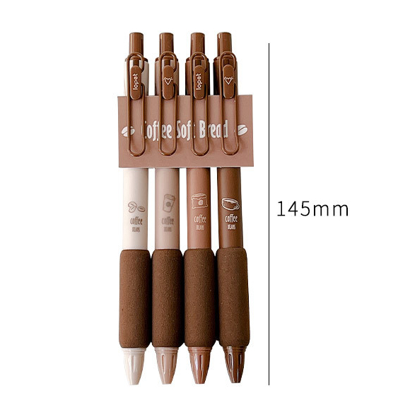 4pcs/bộ Bút Mực Cappuccino Dễ Thương 0,5mm Bút Trung Tính Màu Đen