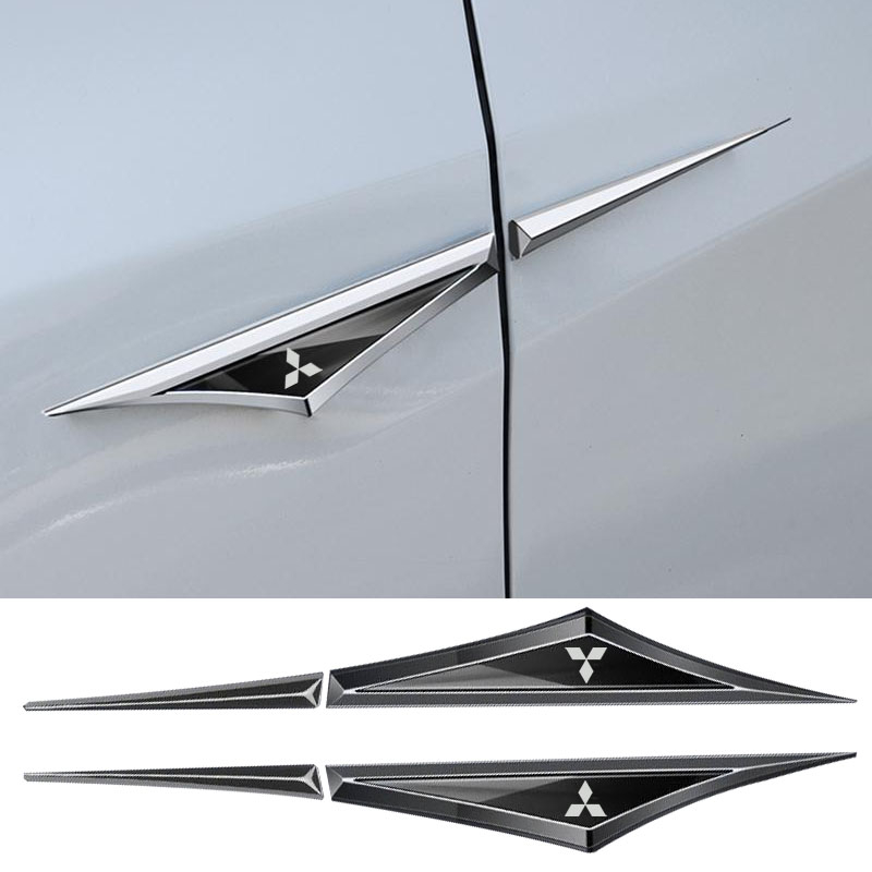 Mitsubishi ô tô thép không gỉ Blade tấm bên đánh dấu trang trí Sticker Attrage Mirage G4 Triton Xpander Pagero Xpander trang trí bên ngoài Bright Strip Sticker