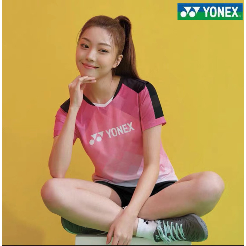 Yonex Áo Thun Tay Ngắn Cổ Tròn Thoáng Khí Nhanh Khô Cho Nam Nữ Tập Cầu Lông