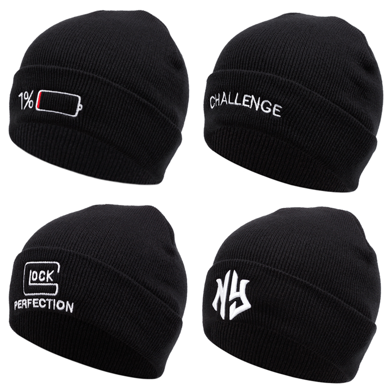 Thời Trang Mũ beanie Dệt Kim Thêu Họa Tiết Phong Cách hip hop Cổ Điển Cho Nam Và Nữ