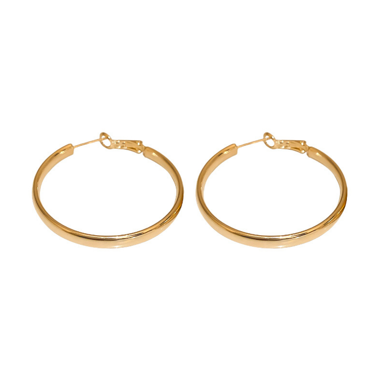 Khuyên Tai Kim Loại Mỏng Dáng Tròn Thời Trang Cao Cấp