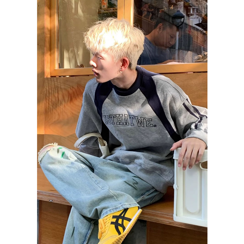 Áo sweater Thêu Họa Tiết monogram Phong Cách Mỹ Cổ Điển Thời Trang Cho Nam Và Nữ