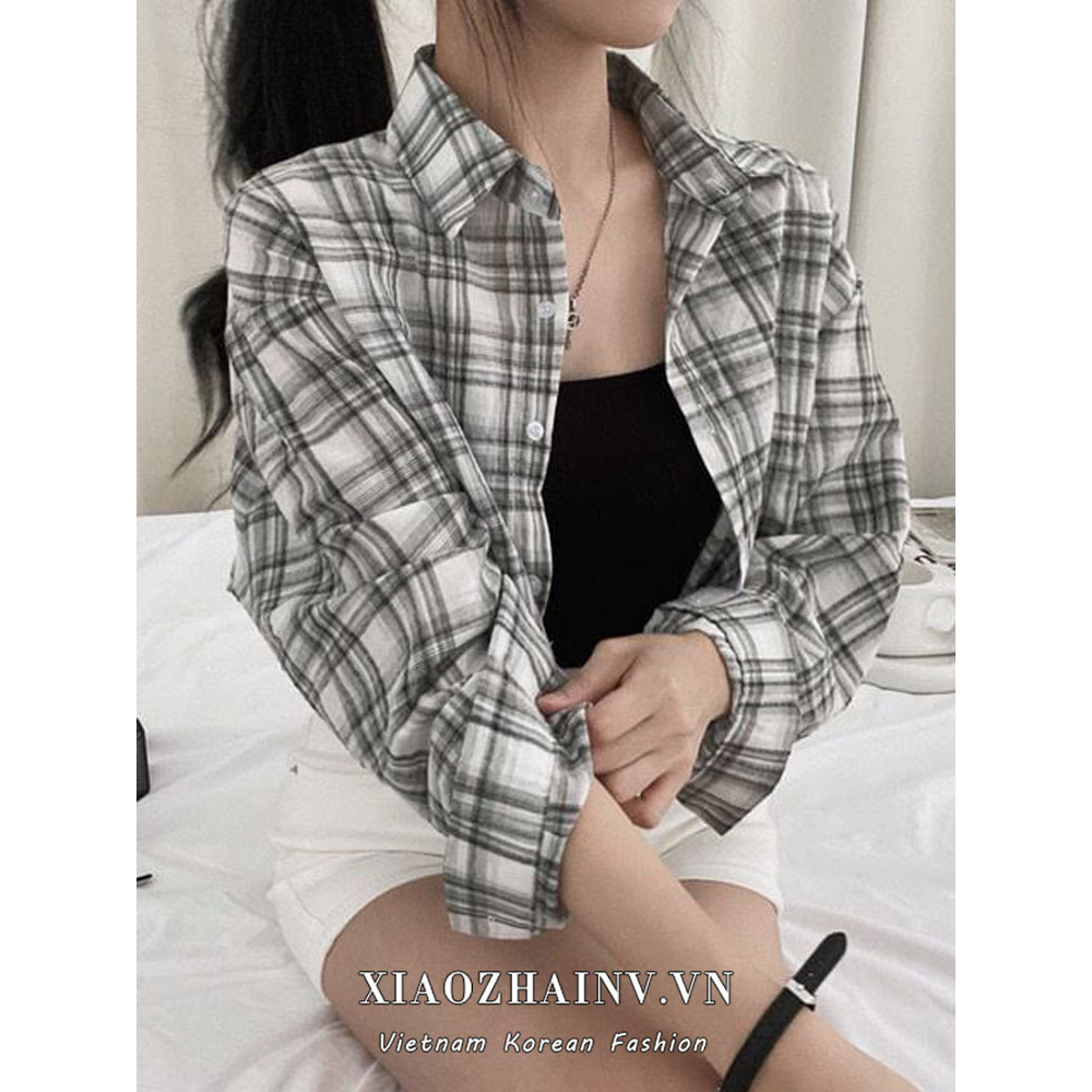 Xiaozhainv Áo Sơ Mi Tay Dài Cổ polo Mỏng Kẻ Sọc Thời Trang Mùa Thu Hàn Quốc Sang Trọng Cổ Điển Cho Nữ