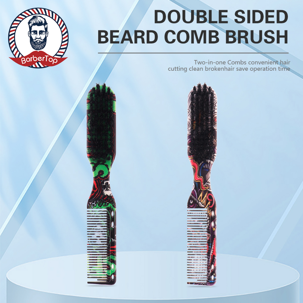 Sẵn Hàng Giao Hàng Nhanh Chóng#理发师美发多功能软毛清洁刷复古颈部除尘器破损去除梳子胡须造型梳理发造型沙龙工具