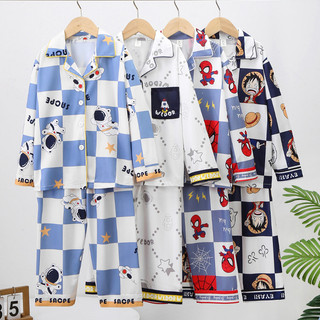 Set pyjama gồm áo và quần dài họa tiết hoạt hình thời trang xuân thu cho bé trai 3-8 tuổi