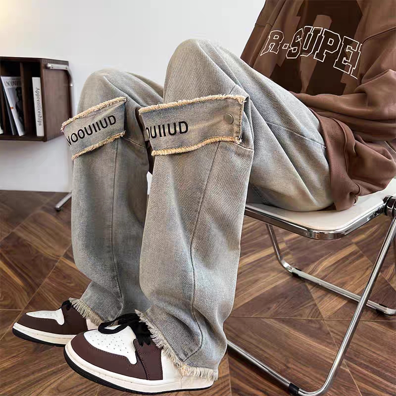 Esea Quần Jean Dài Dáng Suông Rộng Phong Cách harajuku Nhật Bản Thời Trang Cho Nam Và Nữ