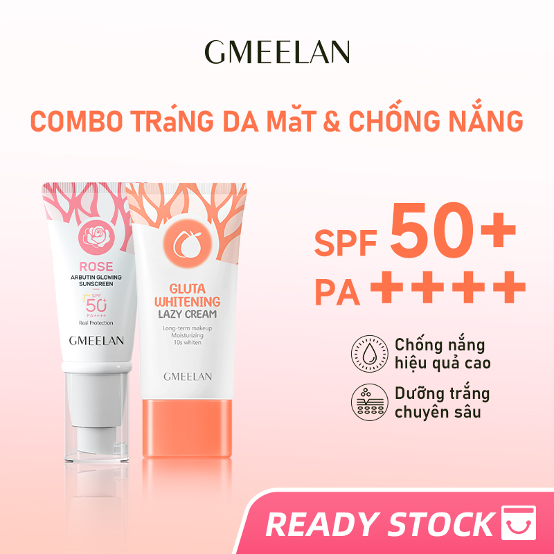 GMEELAN 2PCS Chiba Rose Kem chống nắng 30g Sunscreen SPF50+ PA++++ Whitening Lazy Cream Kem Dưỡng Tr
