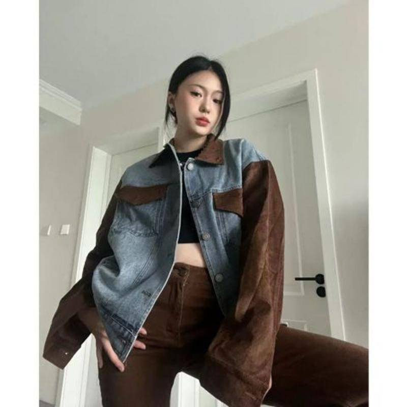 Áo Khoác denim Phong Cách retro Mỹ ynbe189