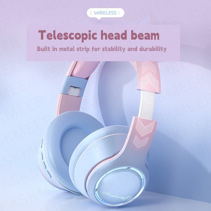 Tai Nghe Chụp Tai bluetooth 5.3 Không Dây Có Micro Hỗ Trợ Thẻ tf Jack 3.5mm Điện Thoại