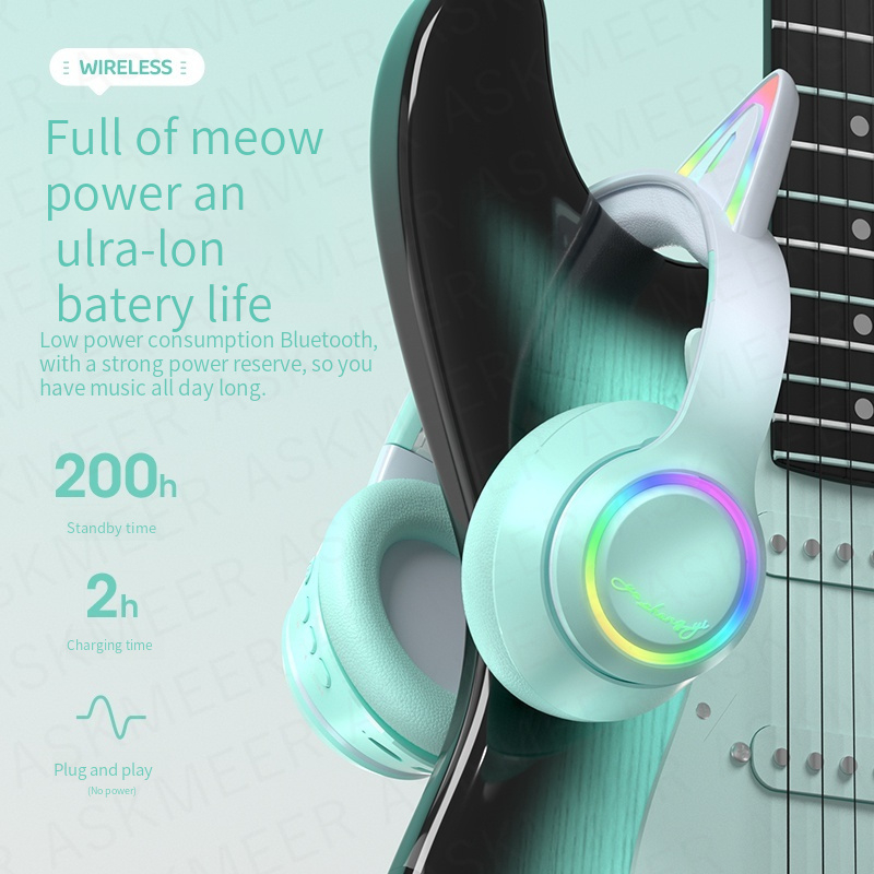 Tai Nghe Chụp Tai bluetooth 5.3 Không Dây Có Micro Hỗ Trợ Thẻ tf Jack 3.5mm Điện Thoại