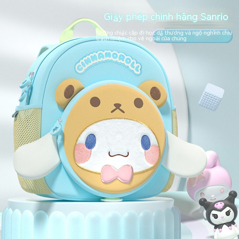 Balo đi học trẻ em mẫu giáo HelloKitty Sanrio bé gái chống thất lạc cho bé 1-6 tuổi mới ba lô siêu nhẹ