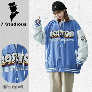 【M-3XL】Áo Hoodie nữ zip unisex  khoác bomber nỉ bông mũ áo trùm đầu 2 lớp  thân 1 lớp phong cách Hàn Quốc thiêu chữ chất nỉ bông cao cấp