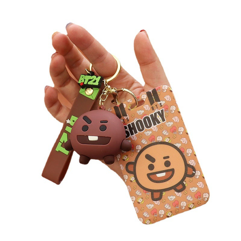 Ví Đựng Thẻ id / Thẻ id / Chìa Khóa Họa Tiết Hoạt Hình bt21 3d Dễ Thương Kèm Móc Khóa Tiện Dụng