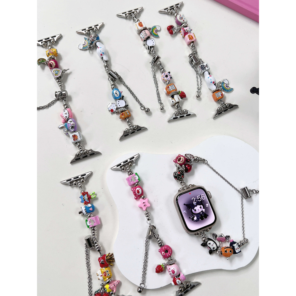 Dây Đeo Inox Dạng Chuỗi Hạt Cho Đồng Hồ Thông Minh apple watch 8 ultra 7 6 se 5 4 3 2 1
