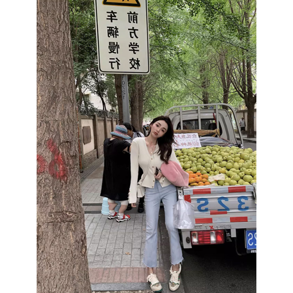 Cocory vn Áo cardigan Dệt Kim Tay Dài Dáng Ôm Phong Cách Hàn Quốc Thời Trang Mùa Thu Cho Nữ