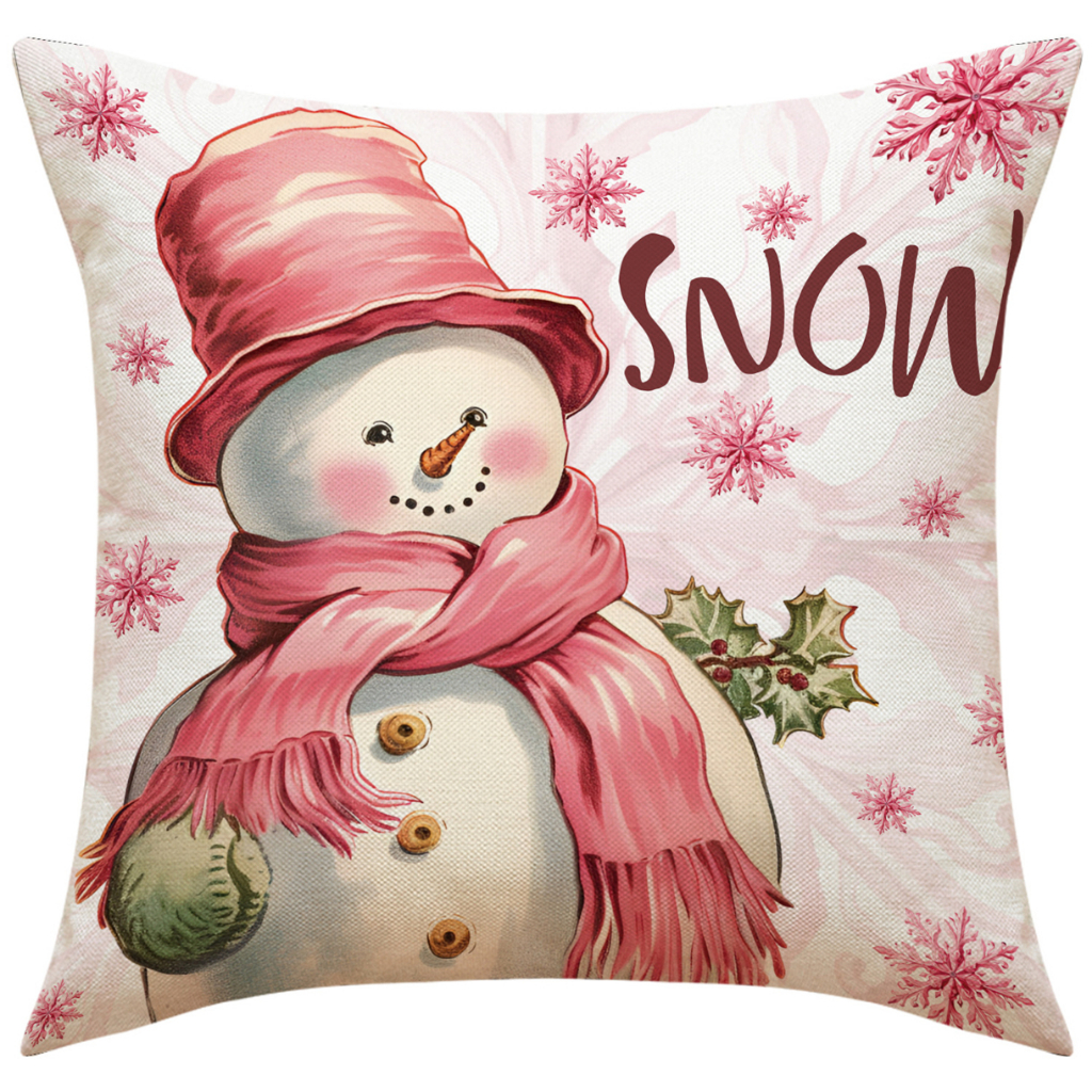 Vỏ GốI HọA TiếT GiáNg Sinh MàU HồNg 70X70.60X60.50X50.45X45.40X40Phụ Kiện Chuyên Dụng Cho Xe Hơi