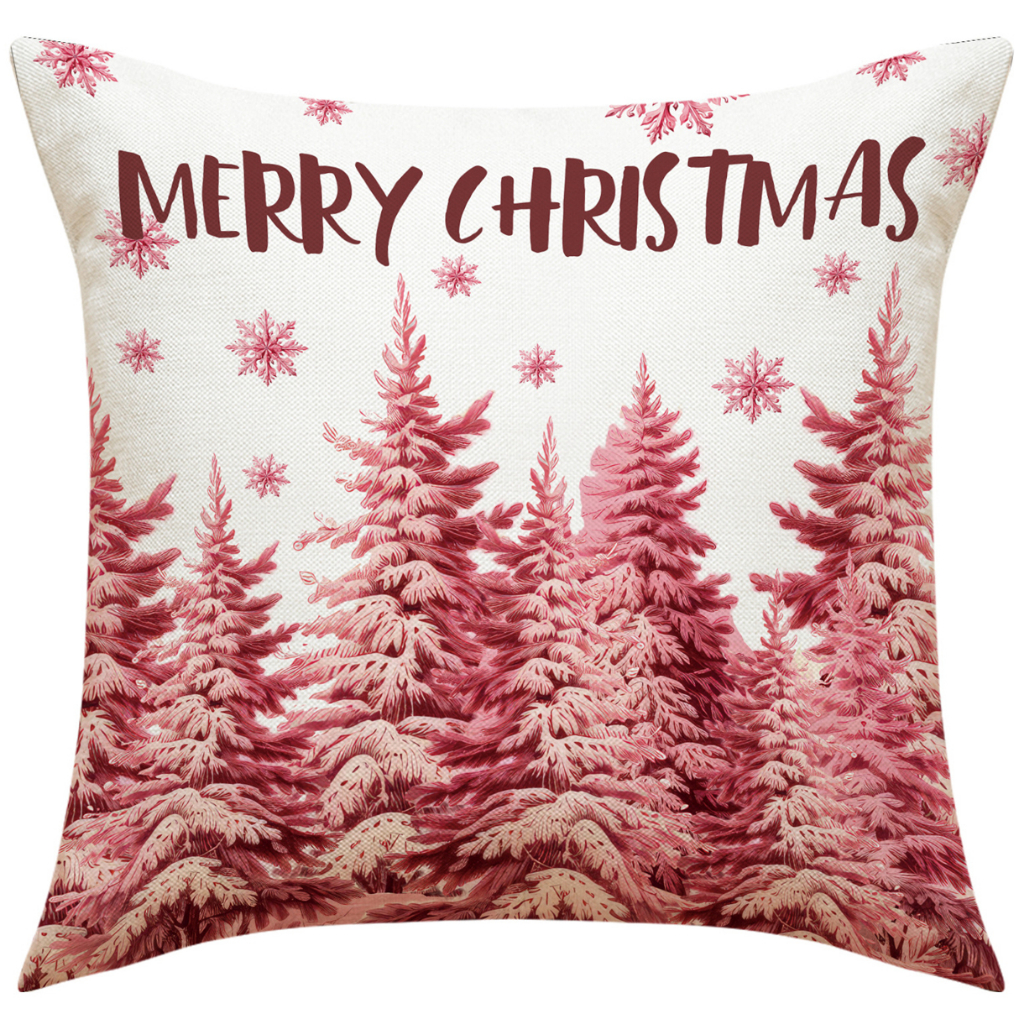 Vỏ GốI HọA TiếT GiáNg Sinh MàU HồNg 70X70.60X60.50X50.45X45.40X40Phụ Kiện Chuyên Dụng Cho Xe Hơi