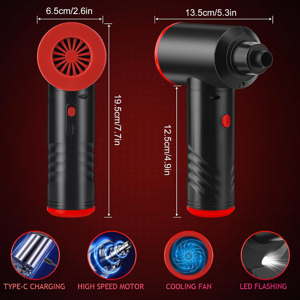 6000mah electric air duster blower máy thổi bụi không khí di động không dây remover máy hút bụi cầm tay có thể sạc lại cho pc máy tính xách tay bàn phím ô tô