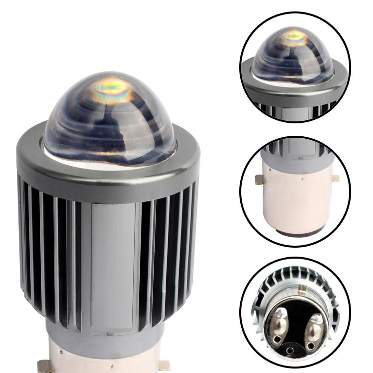 Đèn pha xe máy điện LED H4 BA20D Bóng hai màu 12V