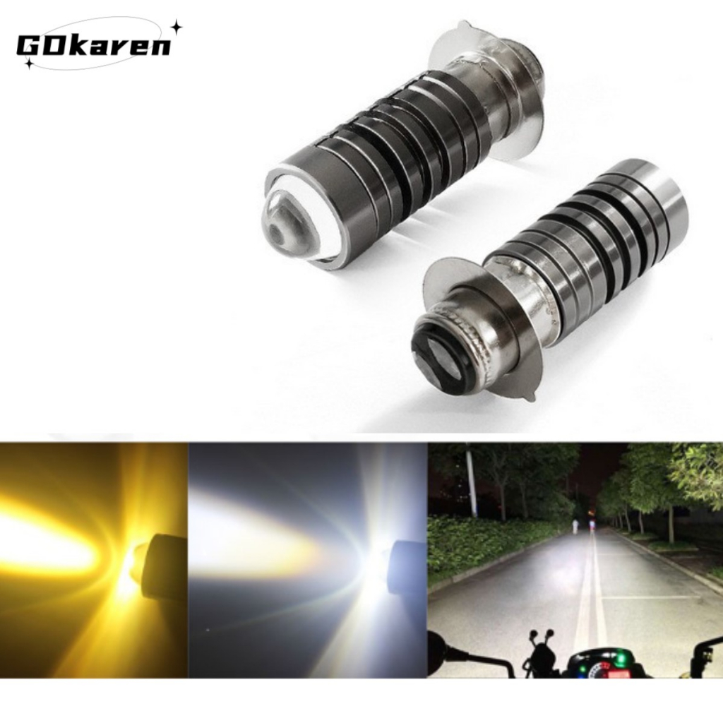 Đèn pha gắn xe máy p15d h6 px15d Hai Màu Vàng / Trắng  Cắm Và Sử Dụng Cho Xe Mô Tô