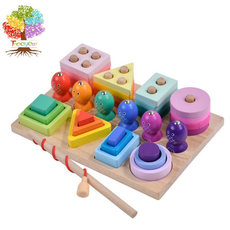 Montessori Đồ Chơi Câu Cá Nam Châm Bằng Gỗ Cho Bé - Trẻ Em Tập Đi Và Phân Loại Mô Tô Montessoessori - Học Hoạt Động