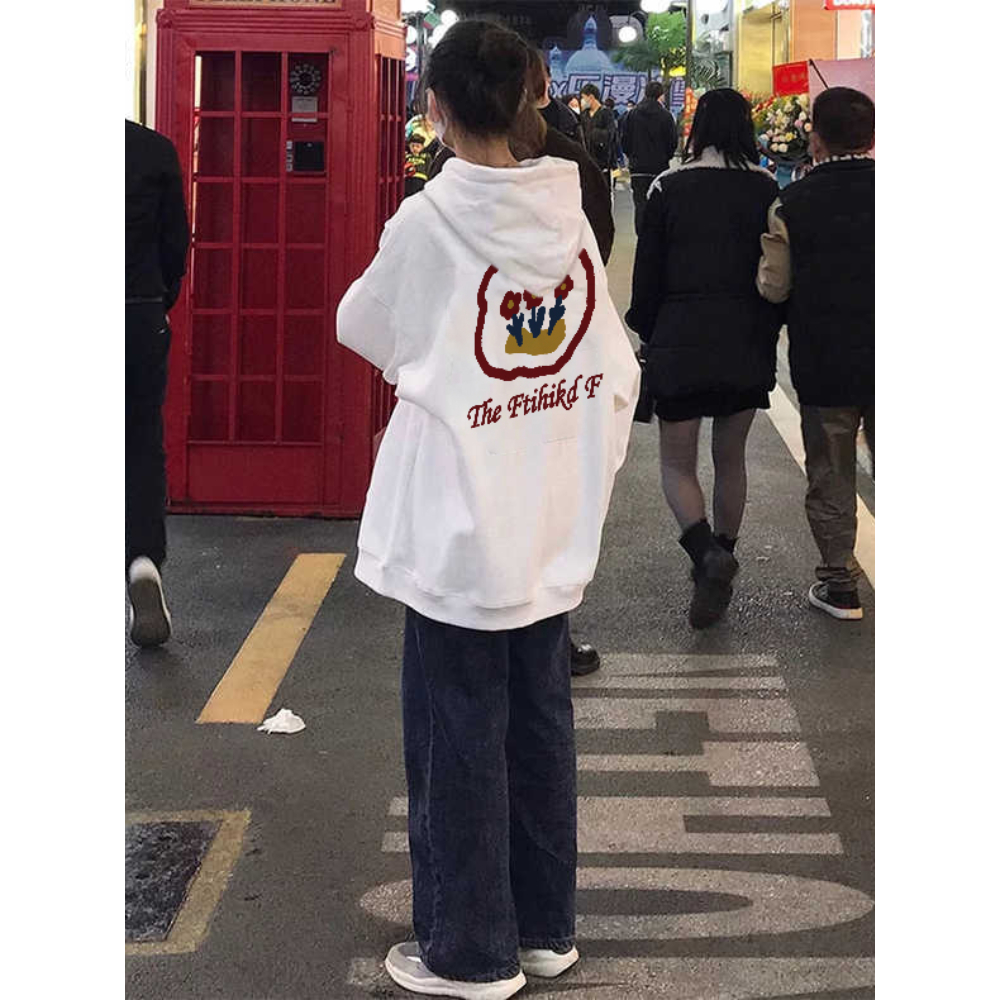 Áo hoodie Nữ Dáng Rộng Phong Cách retro Mỹ