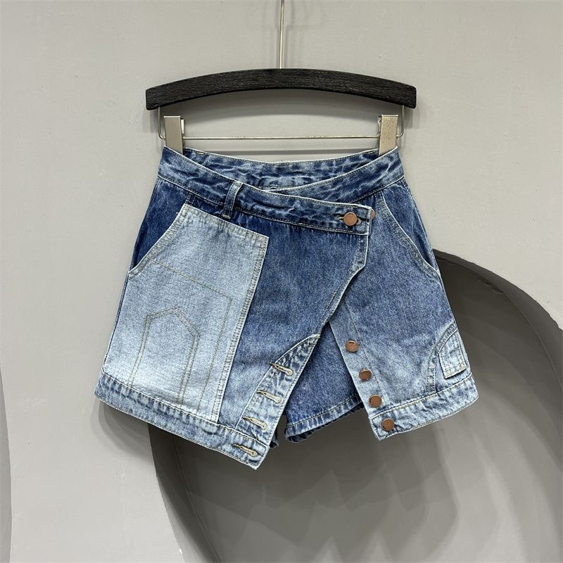 Đầm denim Giả Hai Mảnh Dáng Chữ a Thời Trang Mùa Hè 2023 Cho Nữ