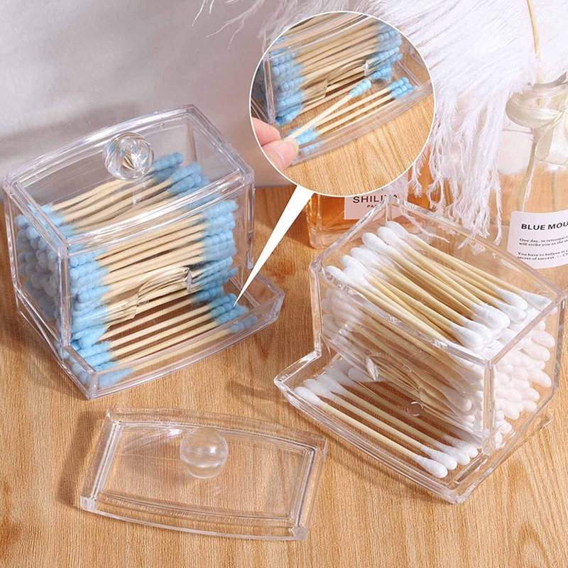 Hộp Đựng Tăm Bông / Tăm Xỉa Răng Bằng acrylic Trong Suốt Chống Bụi Tiện Dụng Cho Phòng Khách / Phòng Tắm