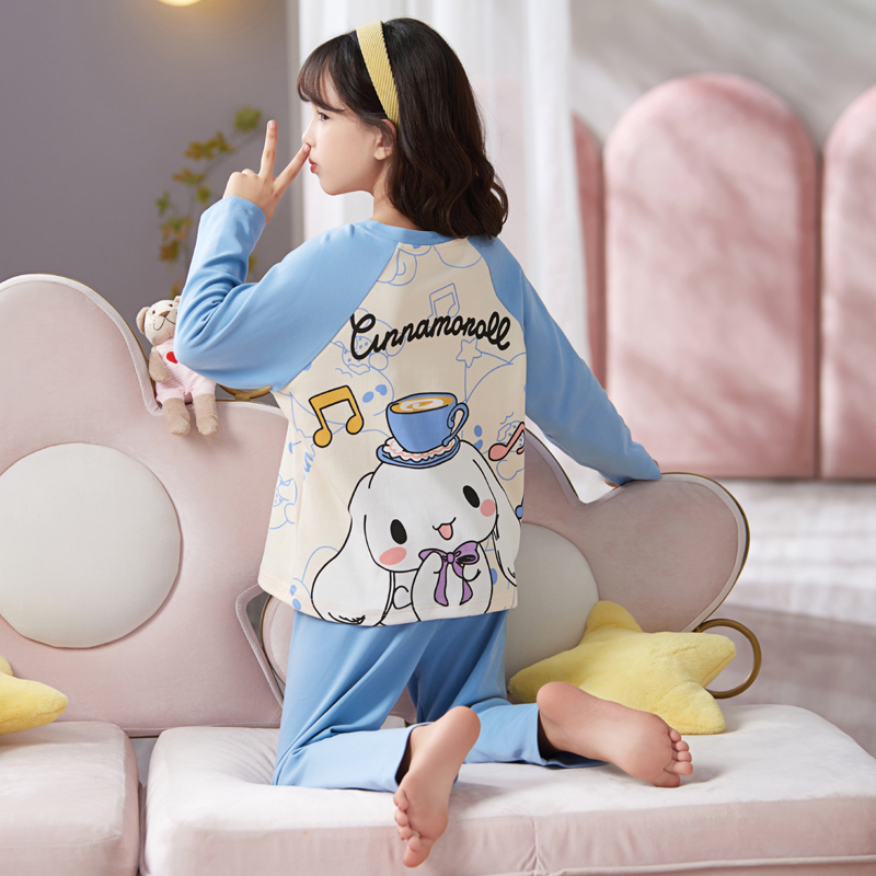 Dễ Thương Bộ Đồ Ngủ Tay Dài In Hình Cinnamoroll Đơn Giản Đáng Yêu Dành Cho Bé Gái