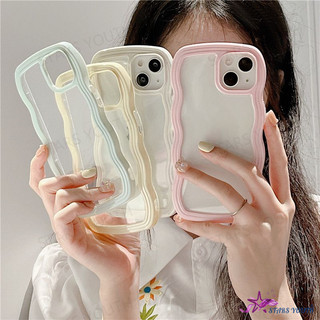 Ốp Điện Thoại Mềm Trong Suốt Viền Gợn Sóng 2 Trong 1 Màu Kẹo Cho iphone 15 13 12 14 pro max 11 x xr xs max