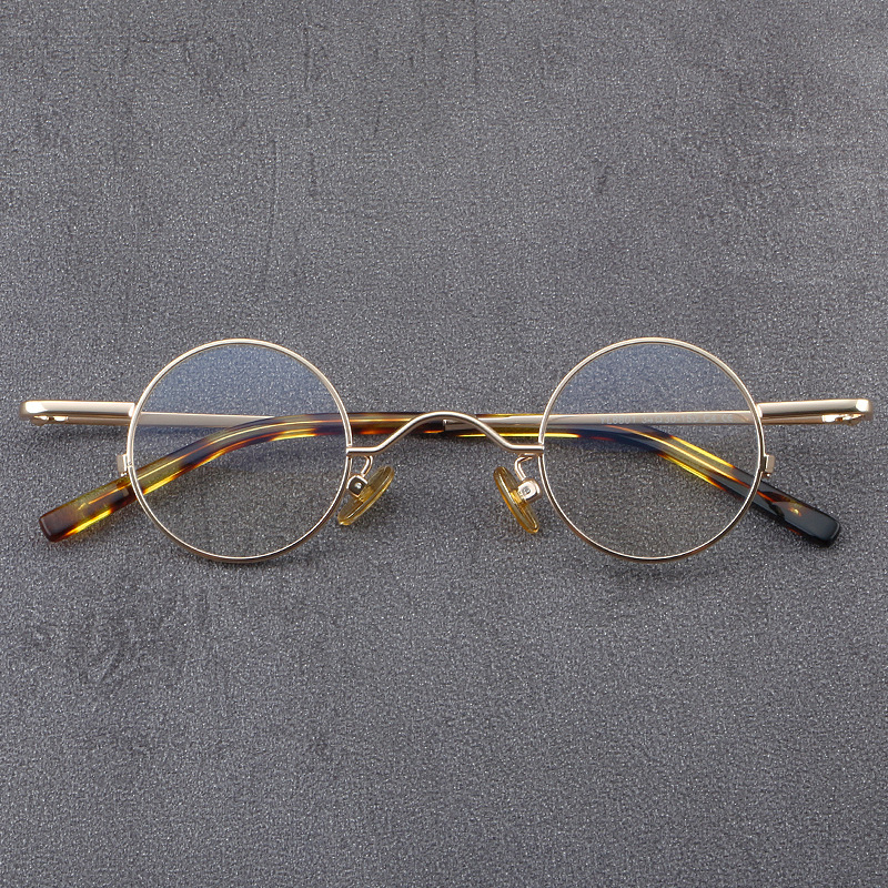 Mắt Kính Gọng Tròn Nhỏ Bằng Titan Nguyên Chất Phong Cách vintage Nhật Bản 6801
