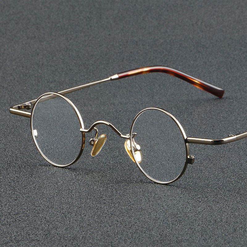 Mắt Kính Gọng Tròn Nhỏ Bằng Titan Nguyên Chất Phong Cách vintage Nhật Bản 6801