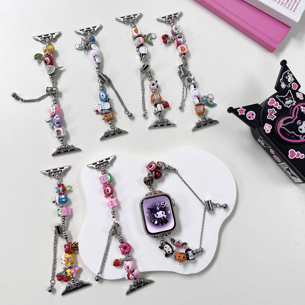 PANDORA Dễ Thương Dây Đeo Chuỗi Hạt Kim Loại Cho iwatch 8 7 6 5 se 4 3 2 1 49mm 41mm 45mm 44mm 40mm 38mm 42mm