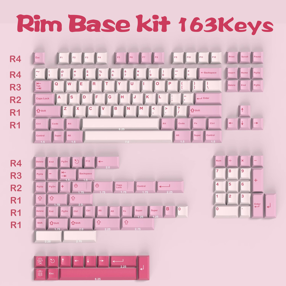 Rim Keycaps ABS Material Cherry profile Double shot